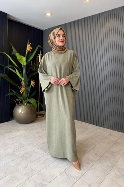 Yarasa Kol Nubuk Asya Elbise