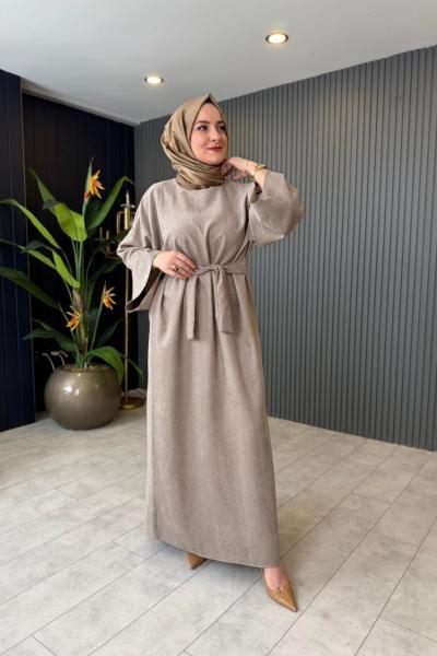 Yarasa Kol Nubuk Asya Elbise