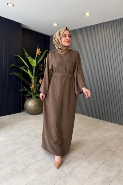 Yarasa Kol Nubuk Asya Elbise