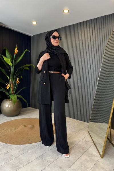 Yüksek Bel Kemerli Pantolon