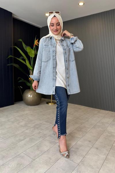 Zımba Detaylı Kot Pantolon