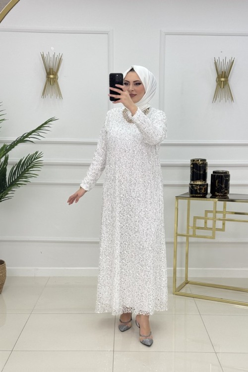 ALA ABİYE-BEYAZ Beyaz