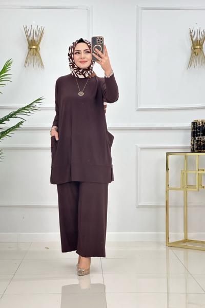 Almina Takım Kahverengi