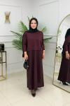 AMİNE ELBİSE-BORDO Bordo