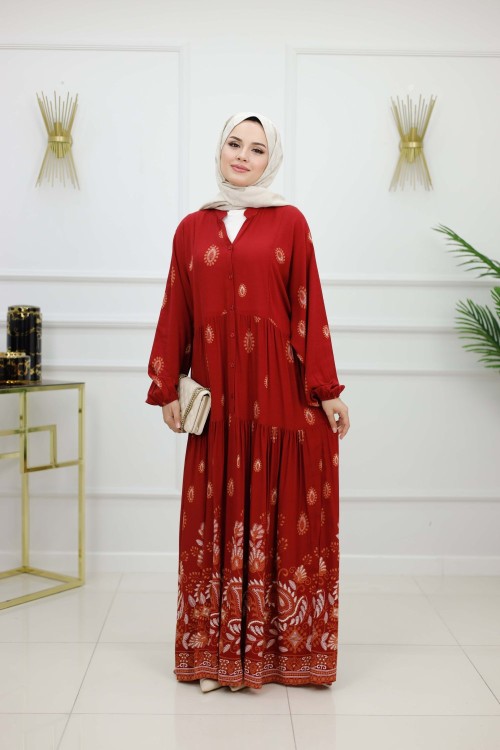 ASENA ELBİSE-BORDO Bordo