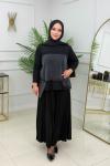 ASENA ETEKLİ TAKIM  Siyah