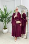 AYCAN ETEKLİ TAKIM- BORDO Bordo