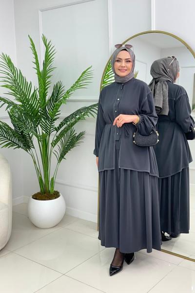 AYCAN ETEKLİ TAKIM - ANTRASİT Antrasit