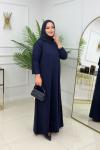 AYSUN MERSERİZE ELBİSE - LACİVERT  Lacivert