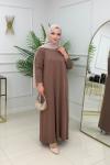 AYSUN MERSERİZE ELBİSE - CAMEL Camel