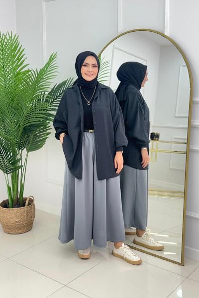 BAGGY ETEK PANTOLON - GRİ Gri