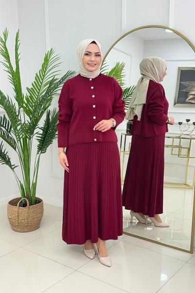 BENGÜ ETEKLİ TAKIM - BORDO Bordo