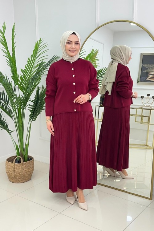 BENGÜ ETEKLİ TAKIM - BORDO Bordo