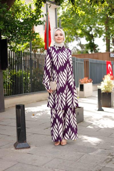 ÇİÇEK VİSKON TAKIM-MOR Mor