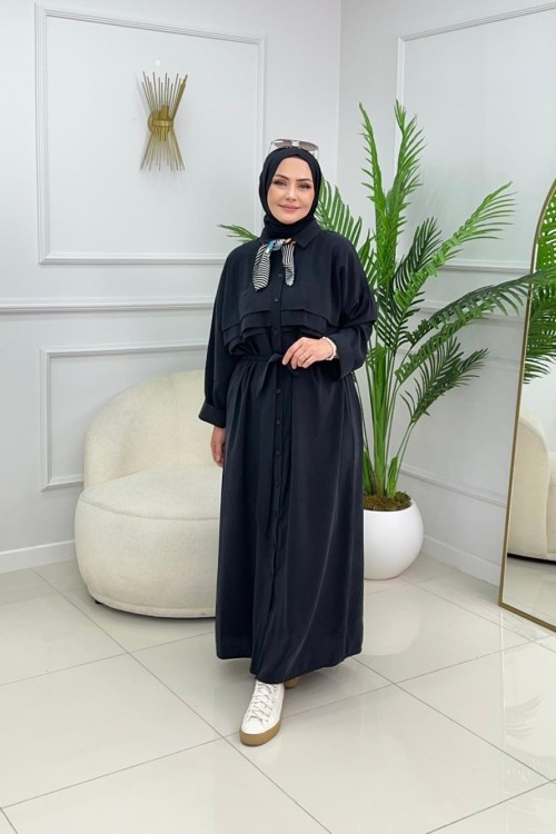 CLASSY MODAL ELBİSE - SİYAH Siyah