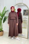COMFY SWEAT ELBİSE - KAHVERENGİ  Kahverengi