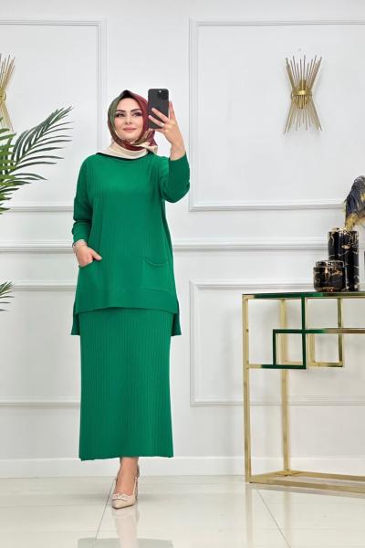 DEMET ETEKLİ TRİKO TAKIM-ZÜMRÜT Zümrüt