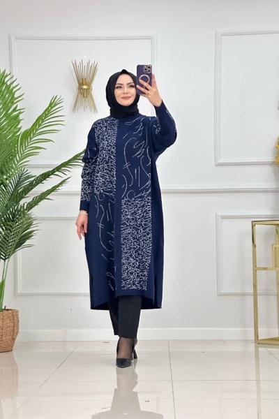 DİDEM TRİKO TUNİK-LACİVERT Lacivert