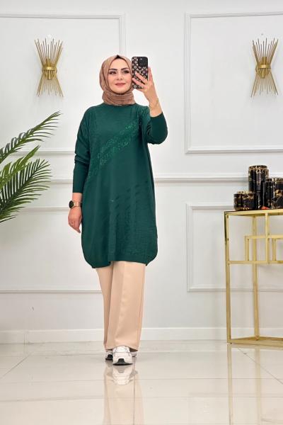 DİLAN TAŞLI TUNİK-ZÜMRÜT Zümrüt