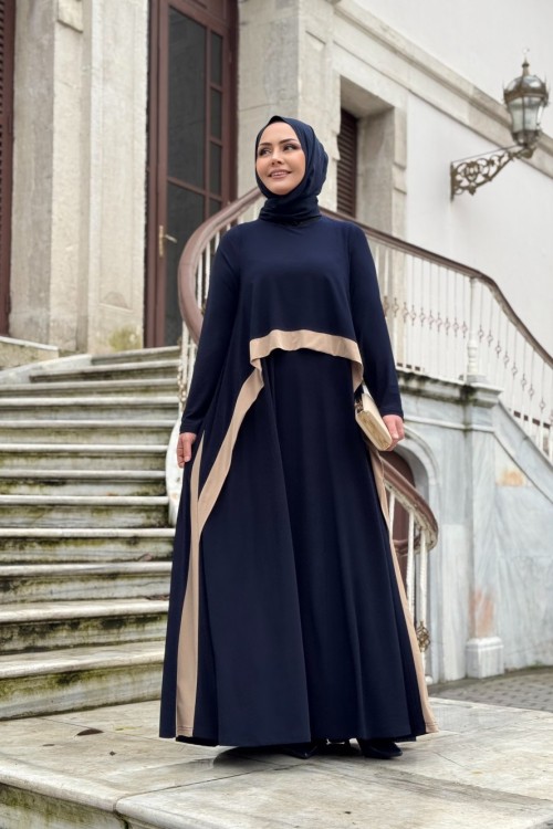 DİLRUBA ELBİSE - LACİVERT Lacivert
