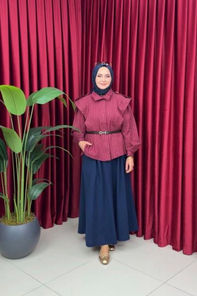 Dora Gömlek - Bordo Bordo