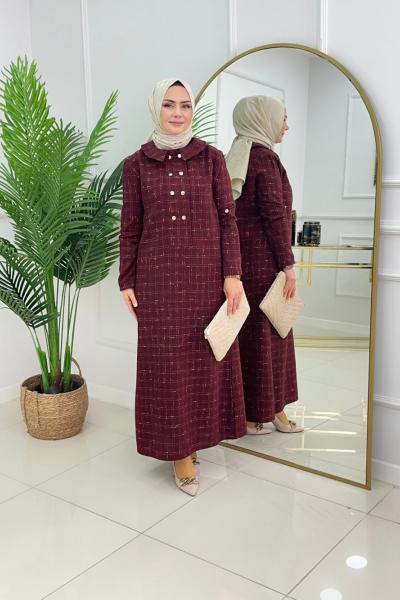 EDNA ELBİSE - BORDO Bordo