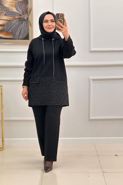 HİCRAN TAKIM DESEN 1-SİYAH Siyah