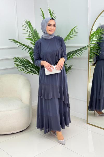 HÜSNA ETEKLİ TAKIM - ANTRASİT Antrasit