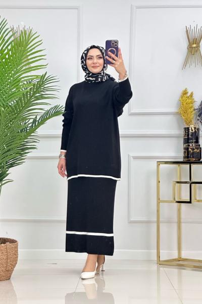 İLAYDA ETEKLİ TAKIM-SİYAH Siyah