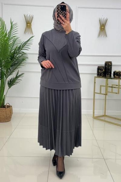 LİDYA ETEKLİ TAKIM - ANTRASİT Antrasit