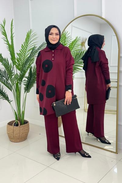 MELEK TRİKO TAKIM - BORDO Bordo