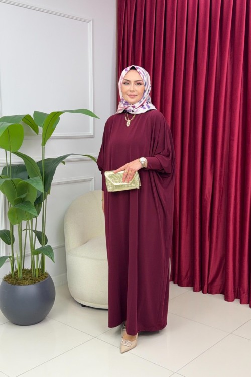 MÜJDE ELBİSE - BORDO Bordo