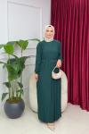 NAZLI PİLİSELİ ELBİSE - ZÜMRÜT Zümrüt