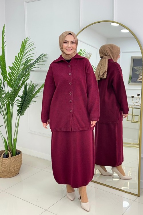 ÖYKÜ TRİKO TAKIM - BORDO Bordo