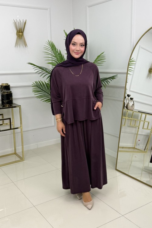 PERİ ETEKLİ TAKIM - MÜRDÜM Mürdüm
