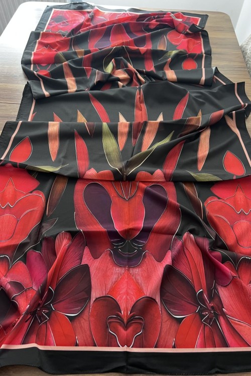 Şal Siyah Kırmızı