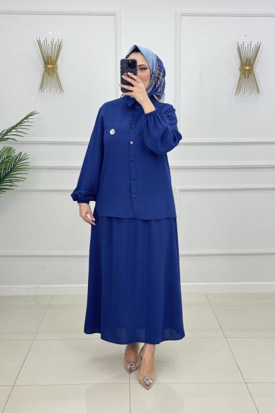 SELİN ETEKLİ TAKIM-LACİVERT Nar Lacivert