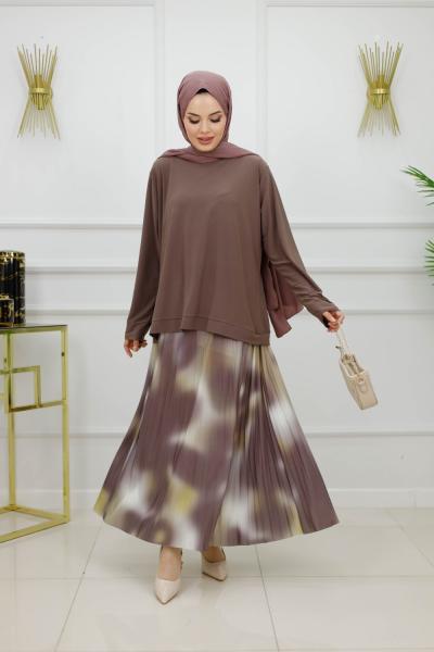 SENA ETEKLİ TAKIM Kahverengi