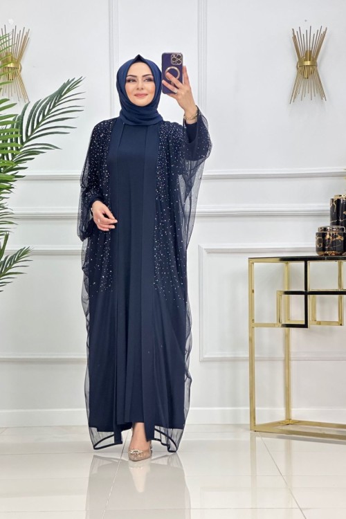 Seray Abaya Takım Lacivert