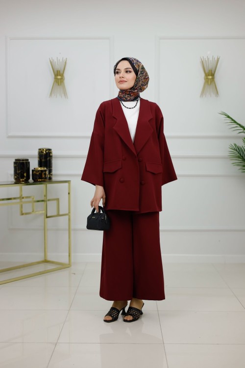 TALİA CEKET TAKIM-BORDO Bordo