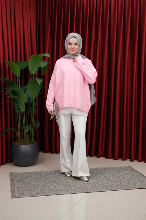 TRİKO KAZAK - PEMBE Pembe