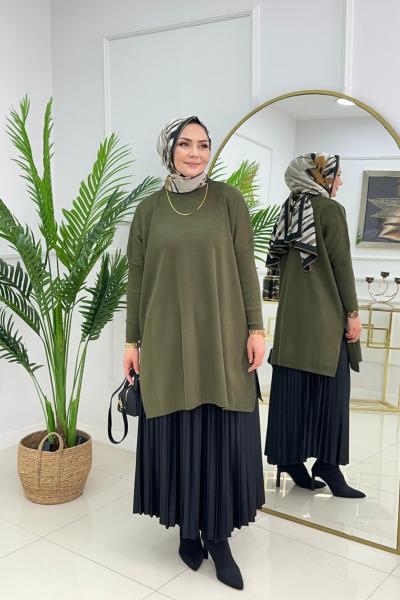 YAĞMUR TRİKO TUNİK - HAKİ Haki