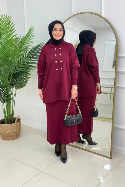 ZERDA ETEKLİ TAKIM - BORDO Bordo