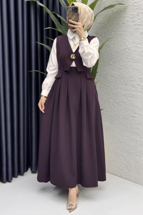 Ayperi Jile Tesettür Giyim Mürdüm