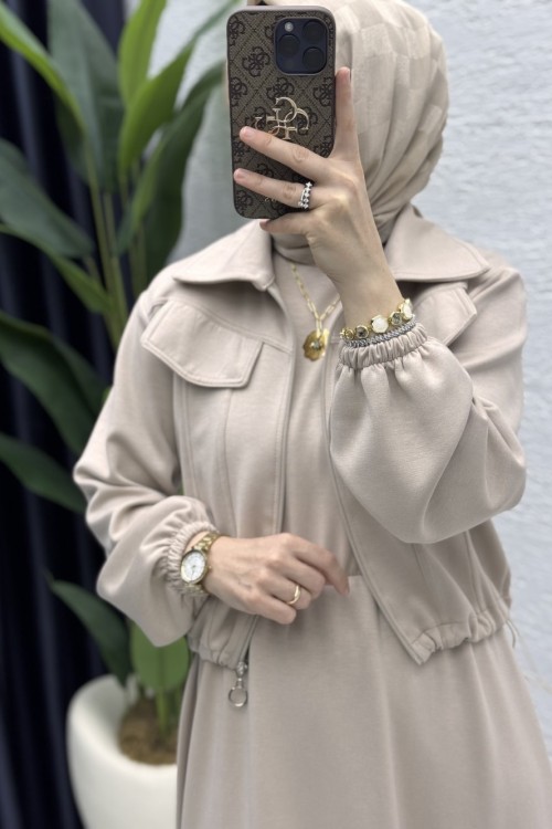 Hazal Elbise Takım Taş Rengi