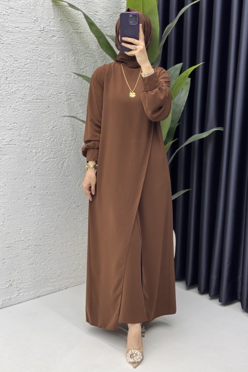 Neslişah Pantolon Takım Kahverengi