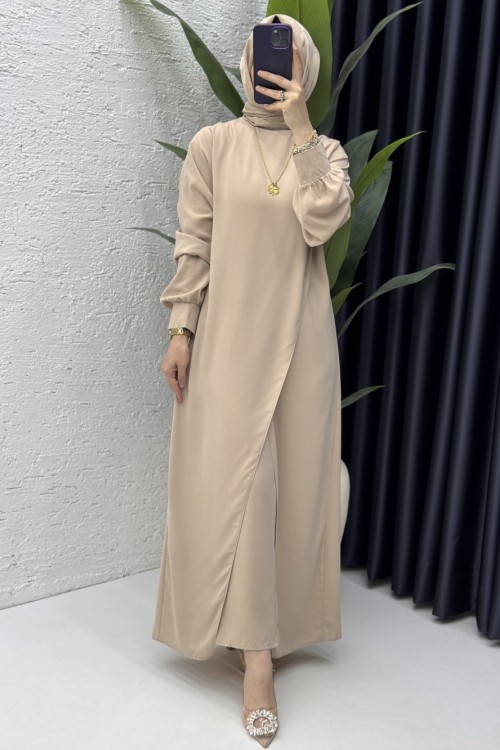 Neslişah Pantolon Takım Taş Rengi