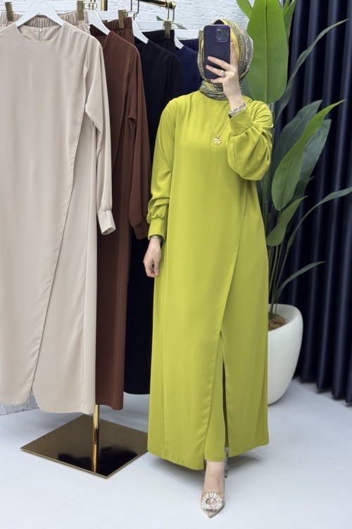 Neslişah Pantolon Takım Yağ Yeşili